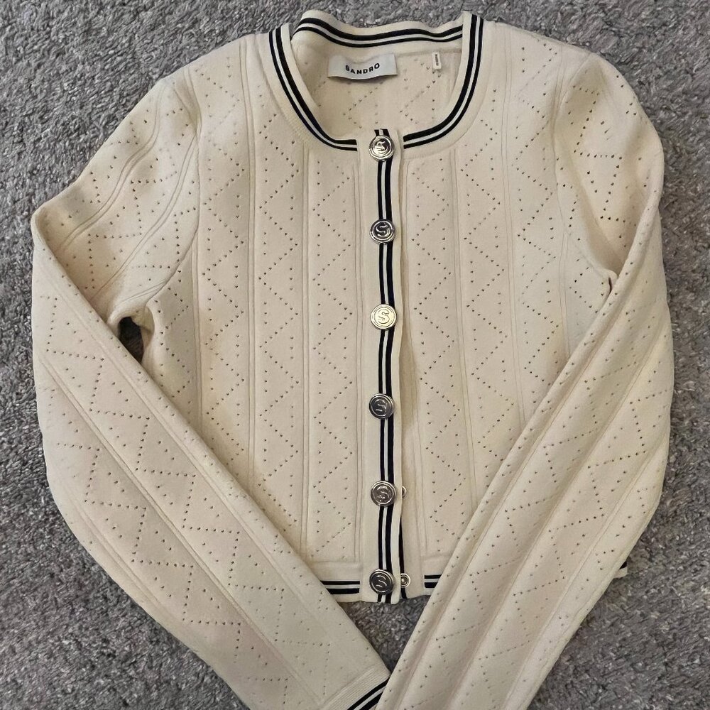 NWT Sandro crop bottun down cardigan